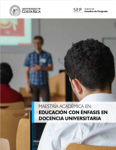 Maestría Académica en Educación con Énfasis en Docencia Universitaria